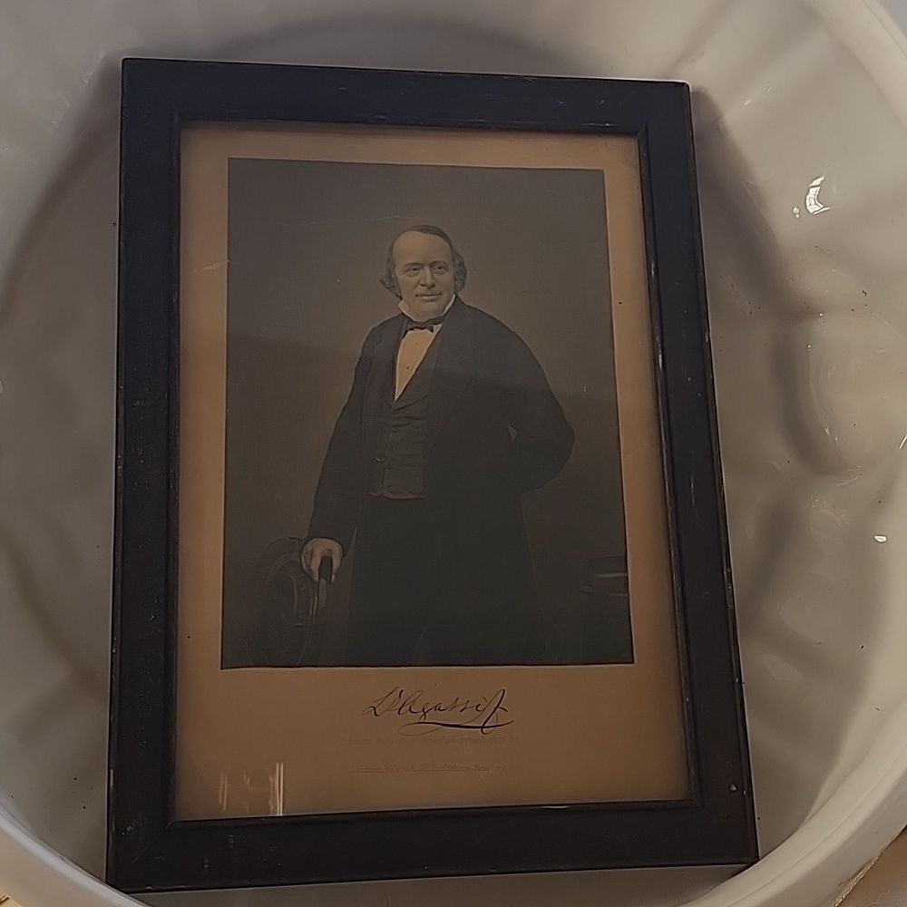 Vintage Framed Glass Picture with Reproduction Likeness